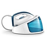 Philips FastCare Compact Centro de Planchado - 2400W, Golpe de Vapor 300g, Presión 5.2 bar, Depósito 1.5 L, Blanco/Azul (GC6722/20)
